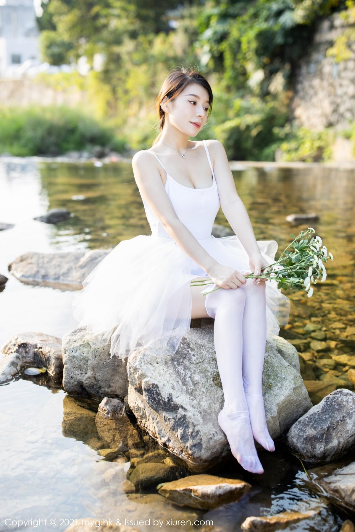 vetiver嘉宝贝儿长三角旅拍户外洁白芭蕾服饰湿身绝美写真86P 8